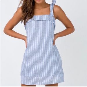 Princess Polly Blue and White Stripe Mini Dress